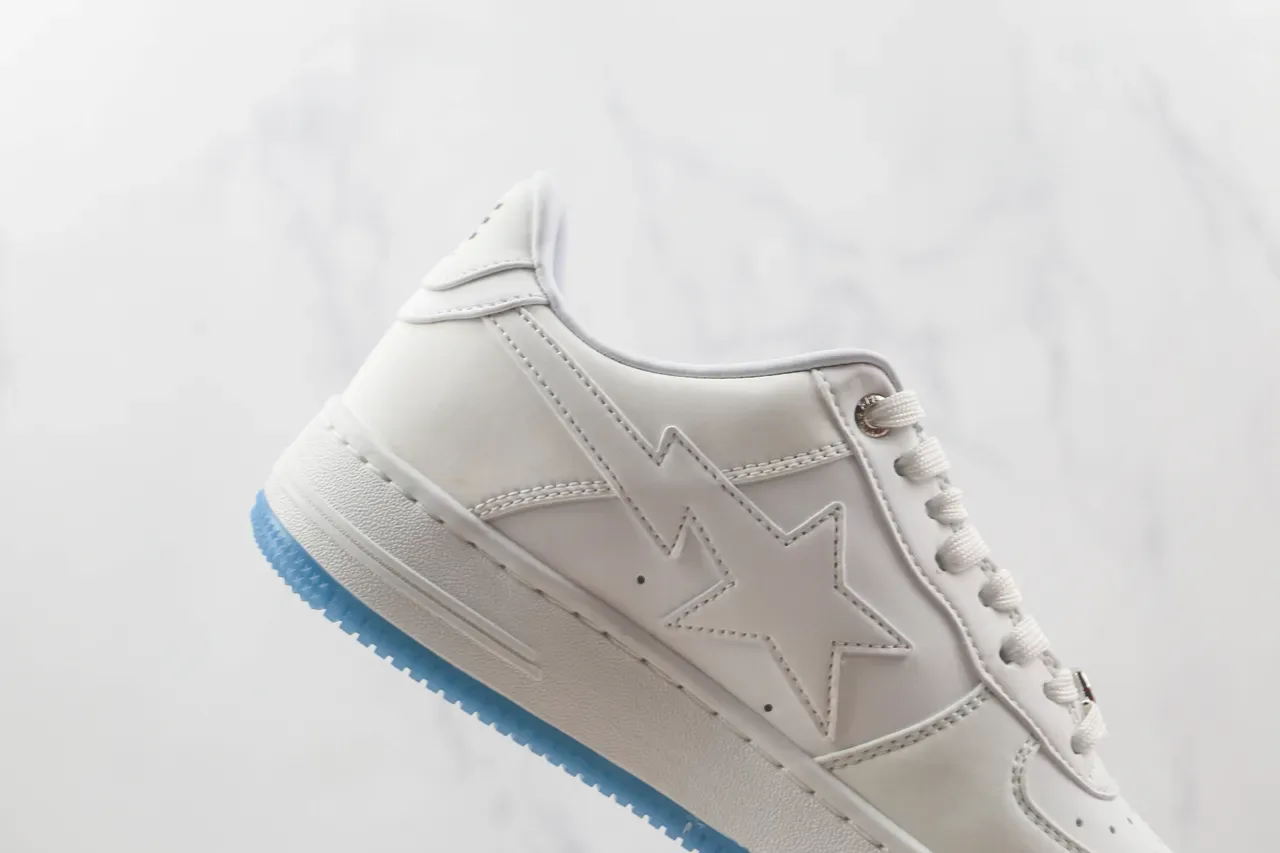 A Bathing Ape Sneakers Lifestyle blanc bleu low-top iridescent tie-dye overlay 5