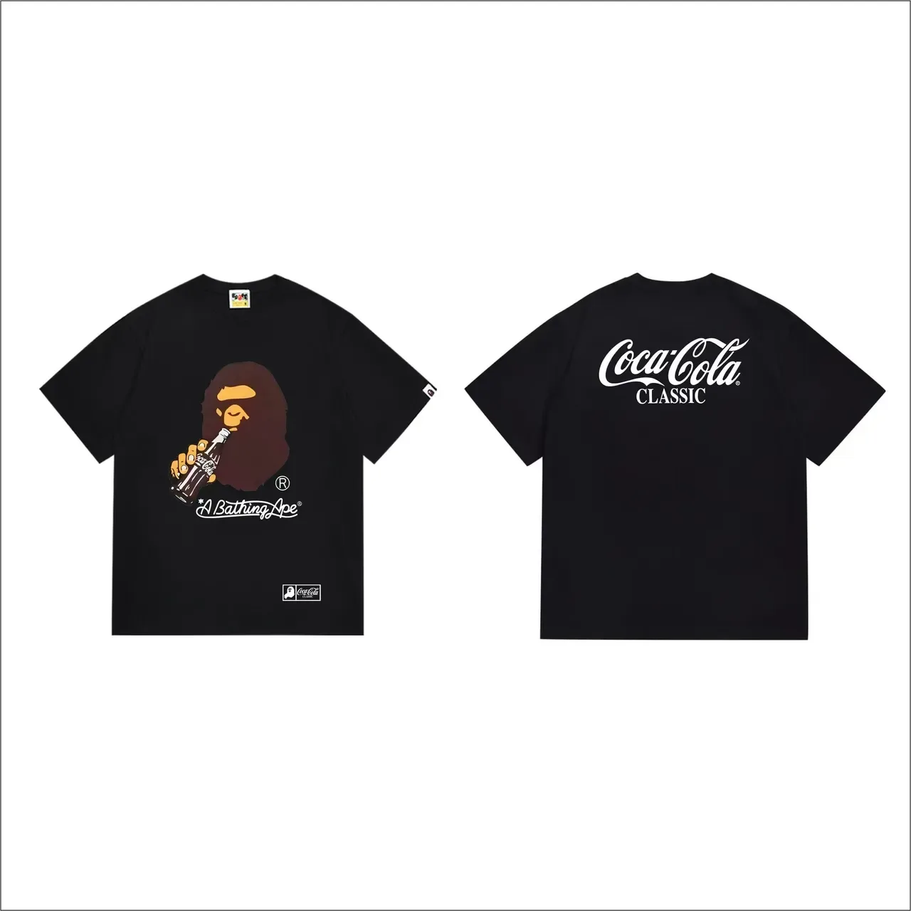 A Bathing Ape x Coca-Cola Classic ग्राफिक प्रिंट काली टी-शर्ट 5