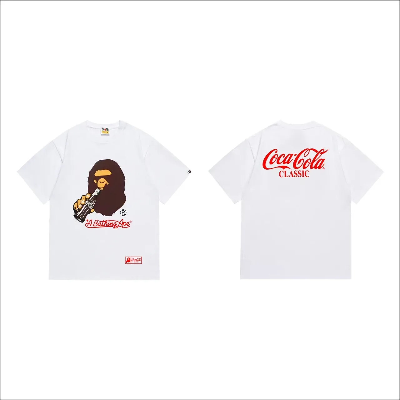 A Bathing Ape x Coca-Cola Classic ग्राफिक प्रिंट काली टी-शर्ट 9