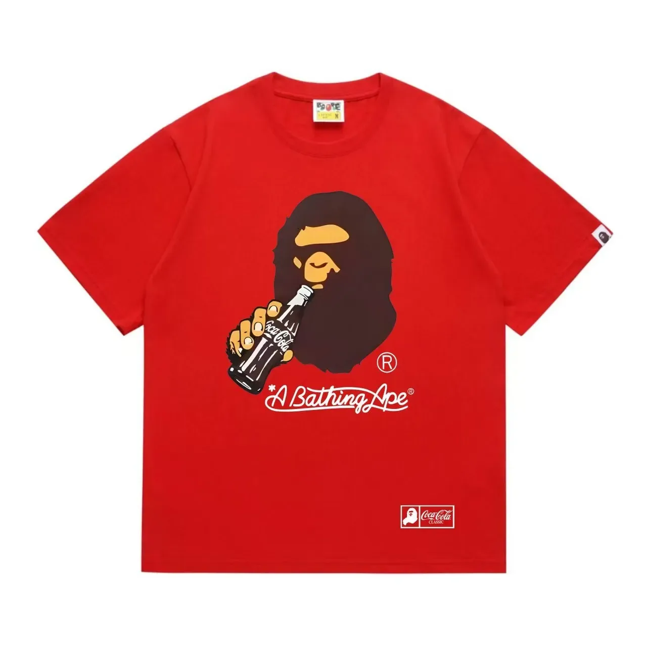 A Bathing Ape x Coca-Cola Classic ग्राफिक प्रिंट काली टी-शर्ट 10