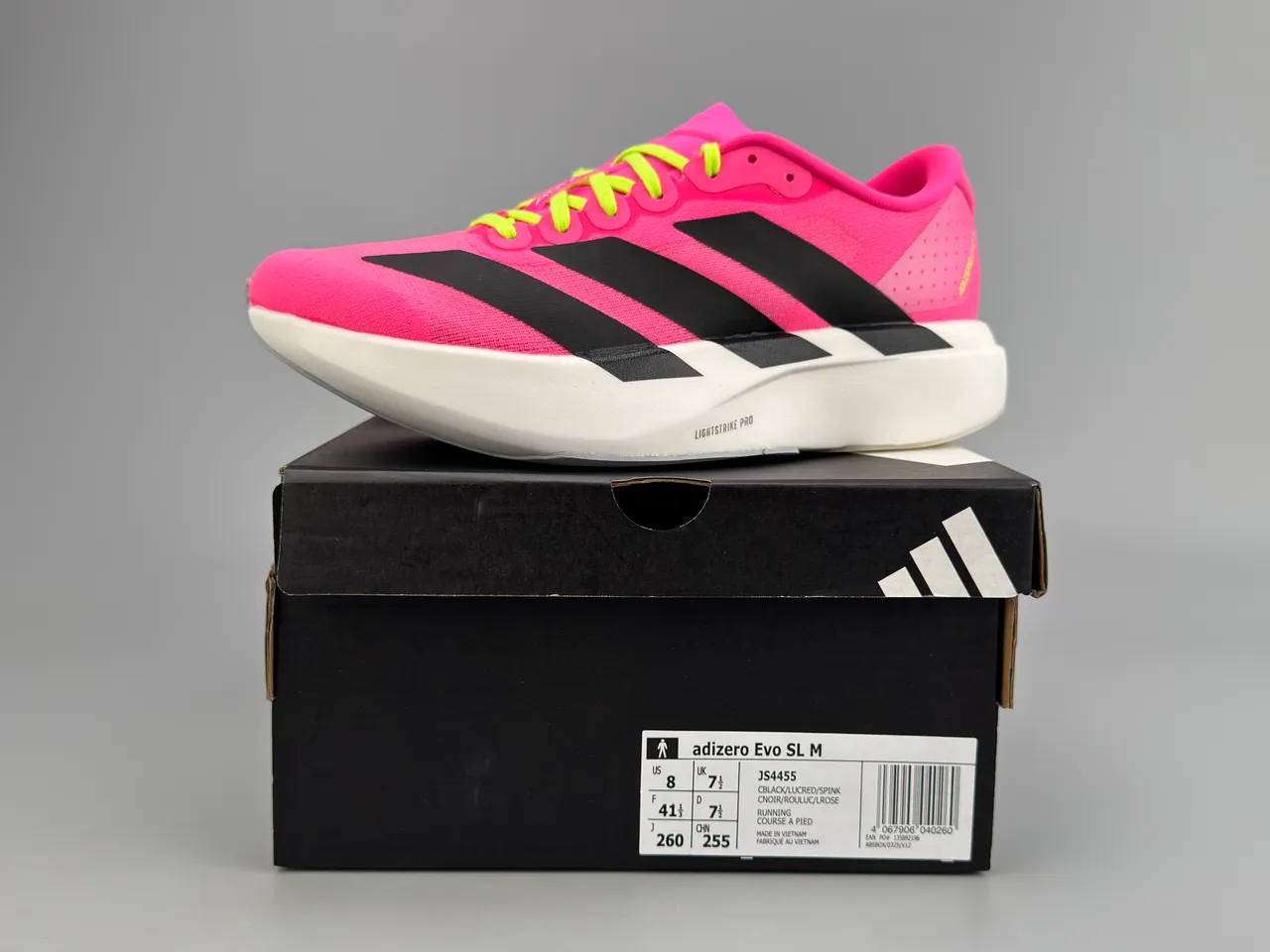 Adidas Adizero Evo 2 Chaussures de course Rose Jaune Néon Noir 2