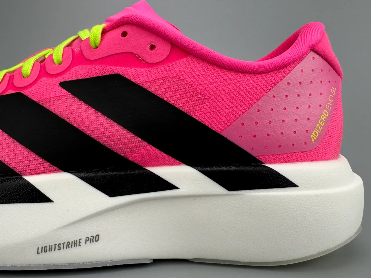 Adidas Adizero Evo 2 Chaussures de course Rose Jaune Néon Noir 3