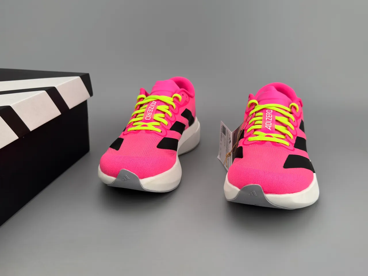 Adidas Adizero Evo 2 Chaussures de course Rose Jaune Néon Noir 5