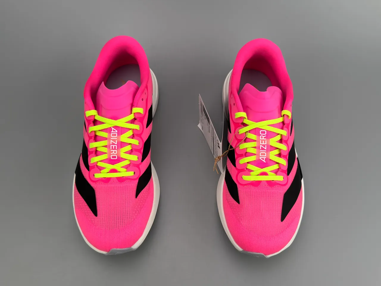 Adidas Adizero Evo 2 Chaussures de course Rose Jaune Néon Noir 9