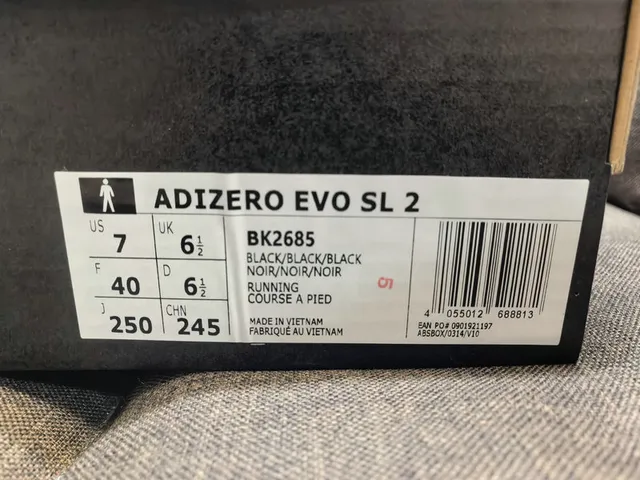 Adidas Adizero Evo SL 2 Black Silver Lightstrike Pro Chaussures de running 2