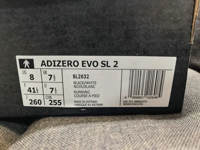 Adidas Adizero Evo SL 2 Black White Running Shoes 2