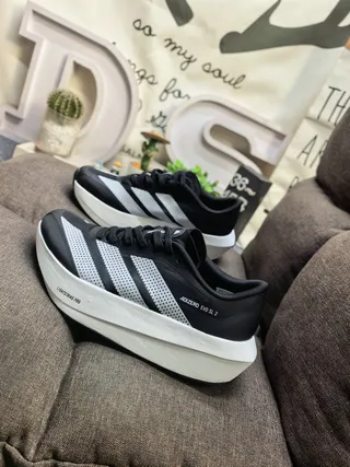 Adidas Adizero Evo SL 2 Black White Running Shoes 7