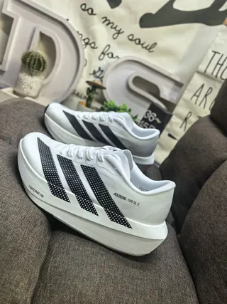Adidas Adizero Evo SL 2 White Black Running Shoes 7