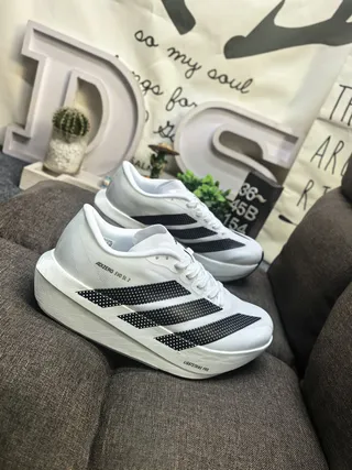Adidas Adizero Evo SL 2 White Black Running Shoes 9
