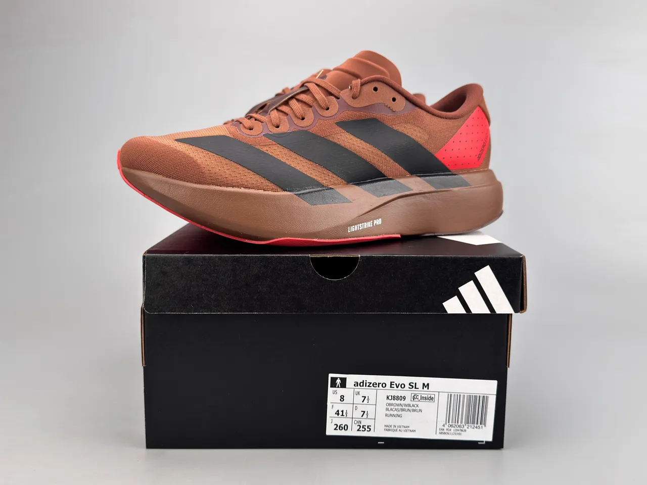Adidas Adizero Evo SL marron noir rouge chaussures de course 2
