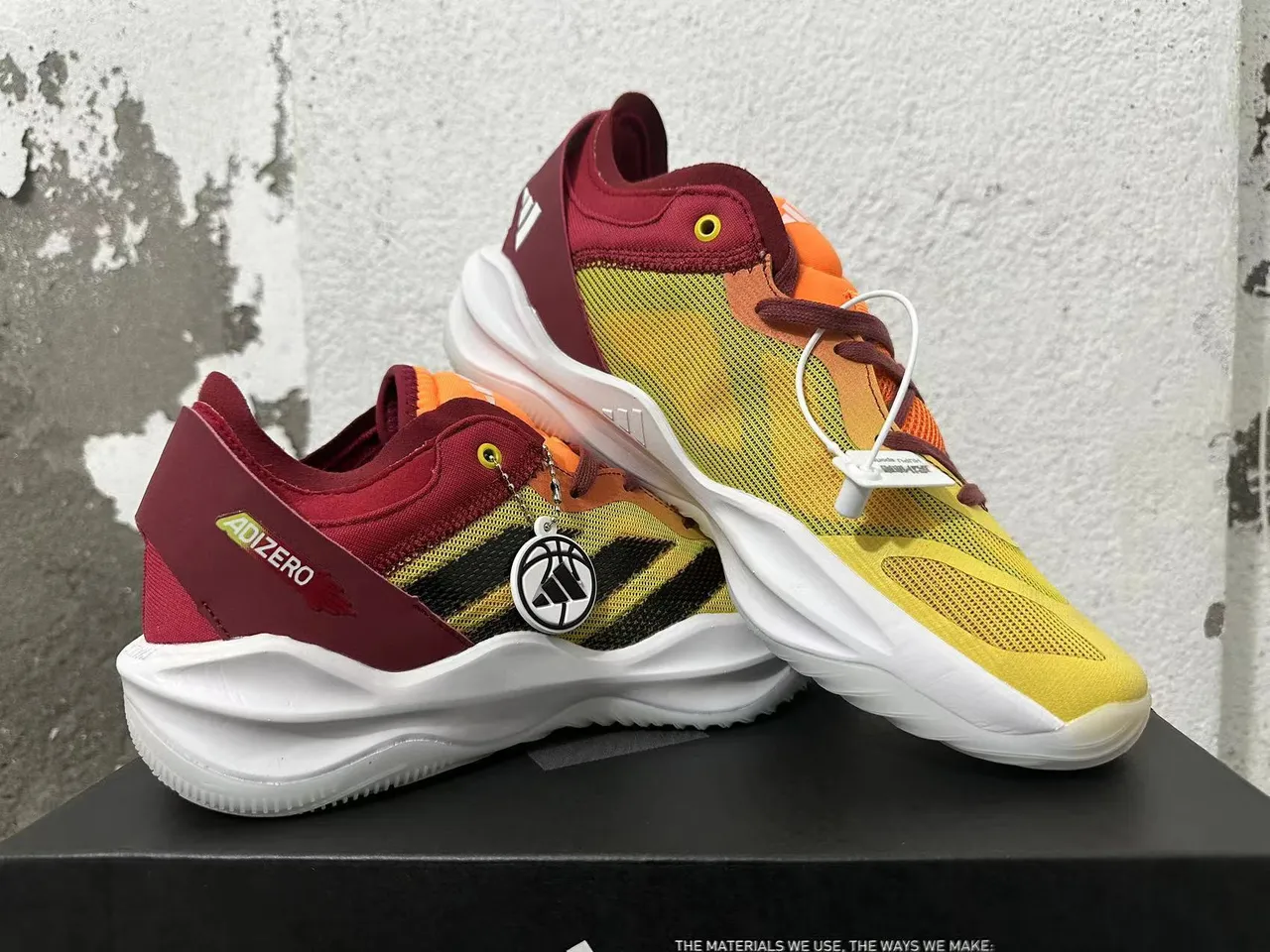 Adidas Adizero Marrom Amarelo Preto Tênis de Basquete 5