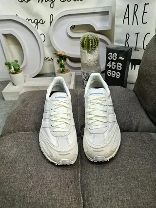 Adidas Beige Blue Low-Top Textile-Mesh Upper Lifestyle Sneakers 10