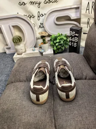 Adidas Beige Brown Woven Textile Upper Leather Stripes Lifestyle Sneakers 8