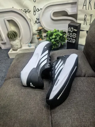 Adidas Black Gray Monochromatic Sculpted Midsole Lifestyle Sneakers 6