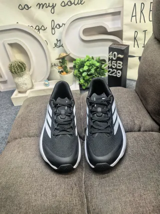 Adidas Black Gray Monochromatic Sculpted Midsole Lifestyle Sneakers 10