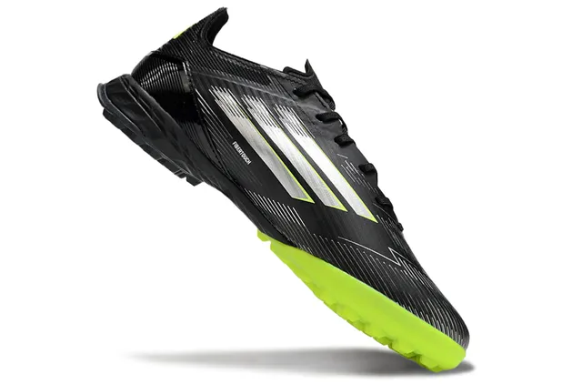 Adidas Tênis de futebol turf preto verde low-cut upper sintético studs de borracha moldados 2
