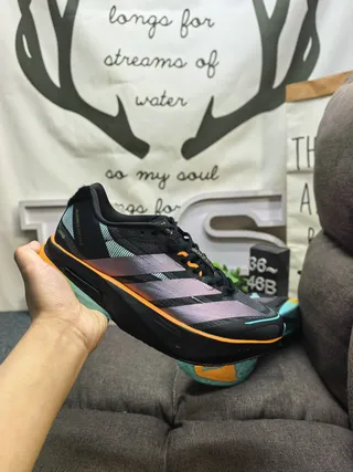 Adidas Black Multicolor Engineered Mesh Upper Iridescent Gradient Stripes Running Shoes 5