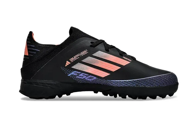 Adidas Black Orange Low-Cut Knit Upper Gradient Stripe Detailing Artificial-Grass Soccer Shoes 2