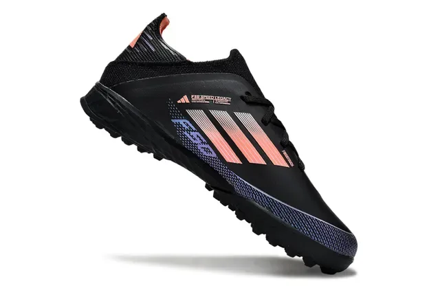Adidas Black Orange Low-Cut Knit Upper Gradient Stripe Detailing Artificial-Grass Soccer Shoes 3