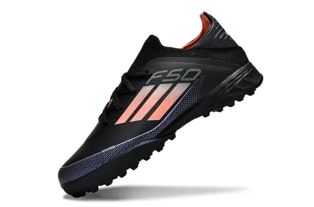 Adidas Black Orange Low-Cut Knit Upper Gradient Stripe Detailing Artificial-Grass Soccer Shoes 4