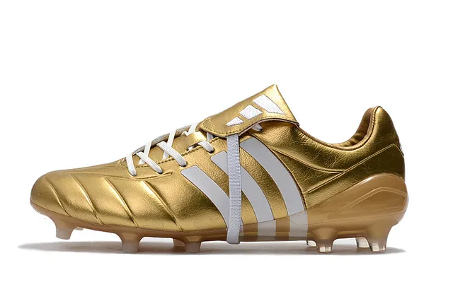 Adidas Noir Rouge Coupe-basse Cuir supérieur Trois bandes blanches Terrain ferme Chaussures de football 13