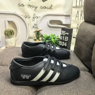 Adidas Black White Laceless Velcro Strap Mary Jane Shoes