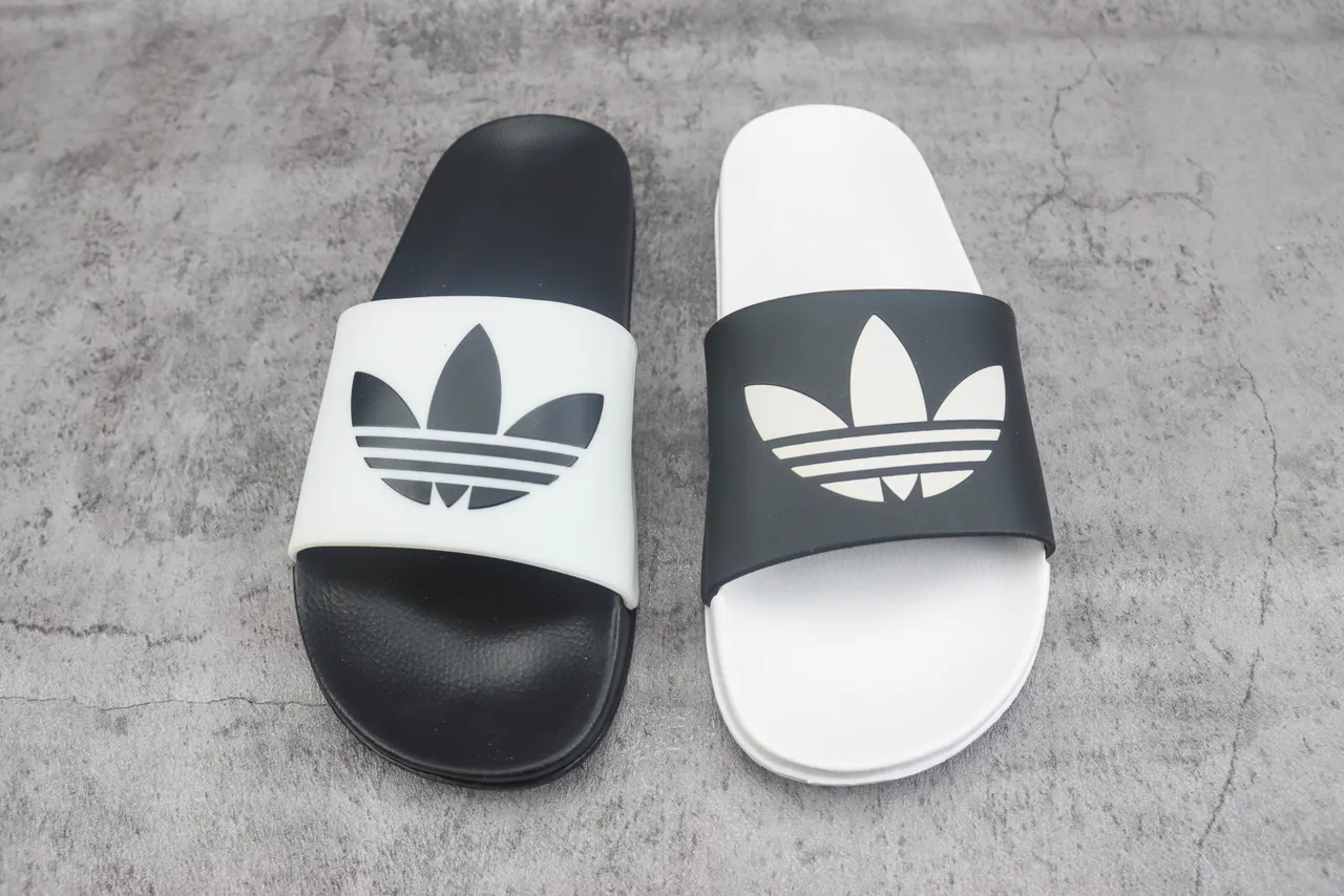 Adidas Black White Minimalist Molded EVA Sole Slippers 2