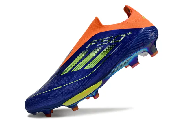 Adidas Blue Orange Low-Cut Sock-Fit Upper Iridescent Synthetic Firm-Ground Soccer Shoes 3