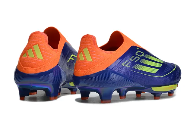 Adidas Blue Orange Low-Cut Sock-Fit Upper Iridescent Synthetic Firm-Ground Soccer Shoes 5