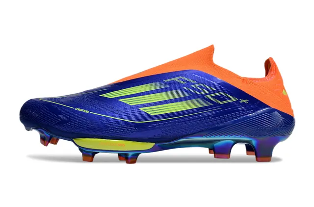 Adidas Blue Orange Low-Cut Sock-Fit Upper Iridescent Synthetic Firm-Ground Soccer Shoes 7