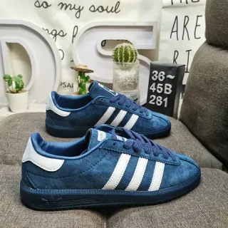 Adidas Blue White Suede Upper Three Stripes Lifestyle Sneakers
