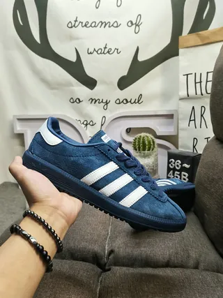 Adidas Blue White Suede Upper Three Stripes Lifestyle Sneakers 5