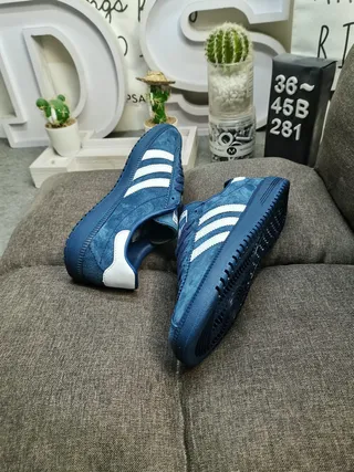Adidas Blue White Suede Upper Three Stripes Lifestyle Sneakers 6