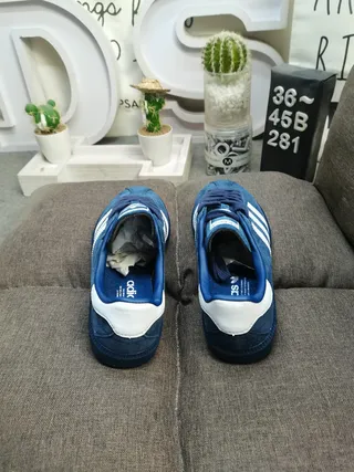 Adidas Blue White Suede Upper Three Stripes Lifestyle Sneakers 8