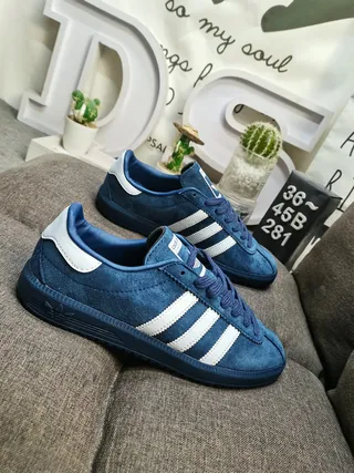 Adidas Blue White Suede Upper Three Stripes Lifestyle Sneakers 9