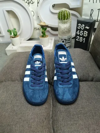 Adidas Blue White Suede Upper Three Stripes Lifestyle Sneakers 10
