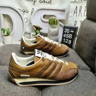 Adidas Brown Beige Low-Top Suede-and-Nubuck Upper Lifestyle Sneakers