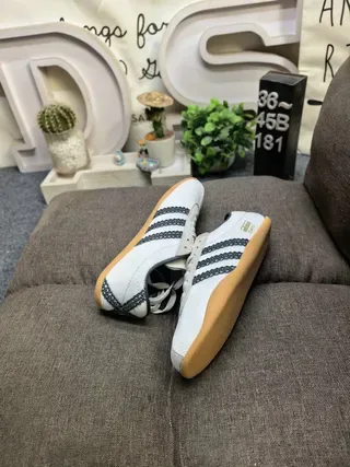 Adidas Brown Beige Suede Upper Three Off-White Stripes Lifestyle Sneakers 6