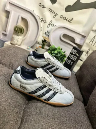 Adidas Brown Beige Suede Upper Three Off-White Stripes Lifestyle Sneakers 9
