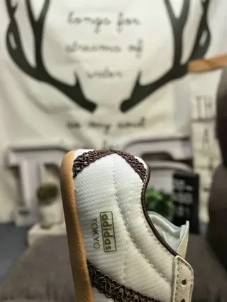Adidas Brown Beige Suede Upper Three Off-White Stripes Lifestyle Sneakers 13