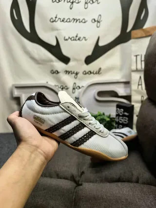 Adidas Brown Beige Suede Upper Three Off-White Stripes Lifestyle Sneakers 15