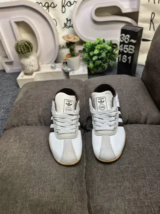 Adidas Brown Beige Suede Upper Three Off-White Stripes Lifestyle Sneakers 20