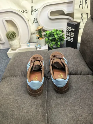 Adidas Brown Blue Woven Upper Light Three Stripes Lifestyle Sneakers 8