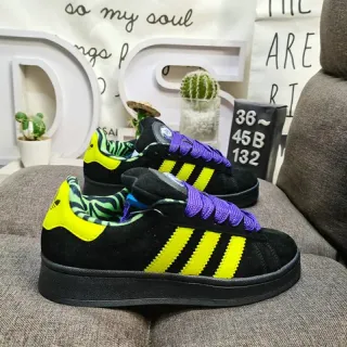 Adidas Campus Black Neon Yellow Purple Lifestyle Sneakers