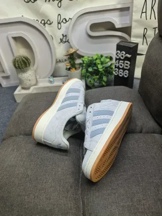 Adidas Campus Light Gray and Blue Lifestyle Sneakers 6