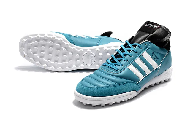 Adidas Copa Chaussures de football Turf low top en cuir bleu et blanc 2