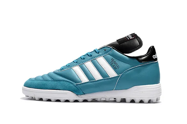 Adidas Copa Chaussures de football Turf low top en cuir bleu et blanc 6