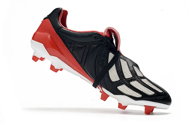 Adidas Copa Rouge Argent Cuir Matelassé Supérieur Panneau de Trois Rayures Terrain Firme Chaussures de Football 2