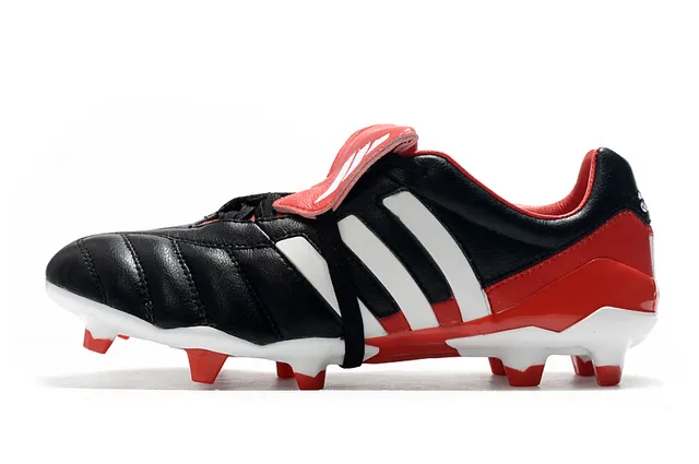 Adidas Copa Rouge Argent Cuir Matelassé Supérieur Panneau de Trois Rayures Terrain Firme Chaussures de Football 8