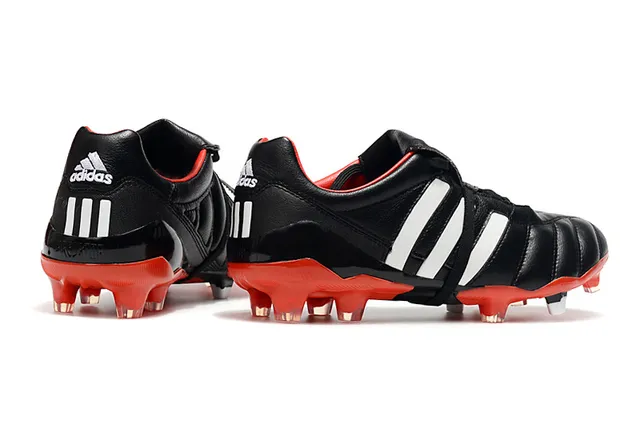 Adidas Copa Rouge Argent Cuir Matelassé Supérieur Panneau de Trois Rayures Terrain Firme Chaussures de Football 14